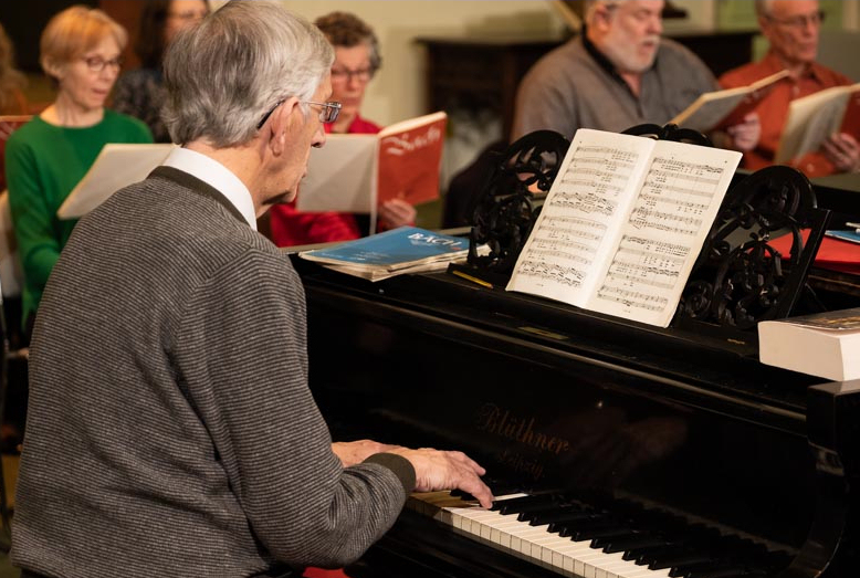 Members of Finchley Chamber Choir with accompanist John Winter